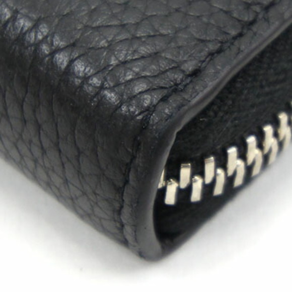 Saint Laurent Round Long Wallet Cassandra Shadow Zip Around 687054 Black Leat... - Picture 7 of 7